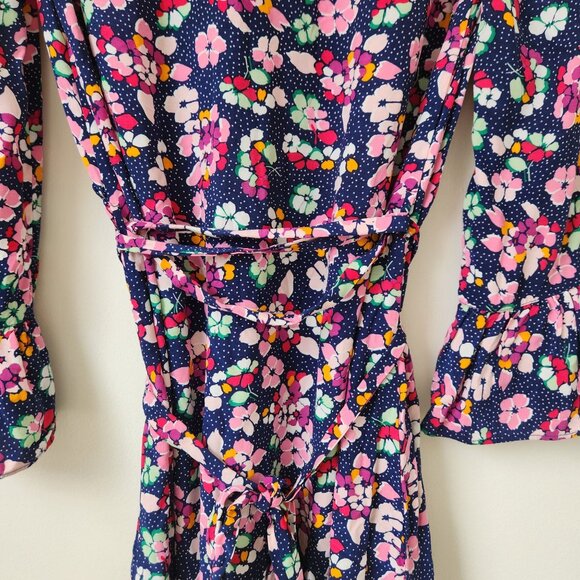 Paris Atelier & Other Stories Floral Dress Ruffle Long Sleeve Tie Frill Size 4 - Picture 8 of 10